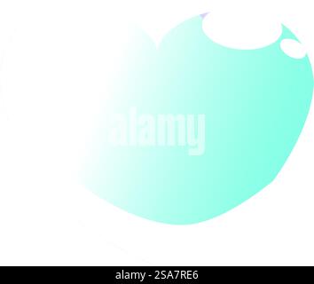 Blue gradient heart shape is filling a white background, suggesting love, affection, and purity. Blue gradient heart shape filling white background representing love and affection Stock Vector