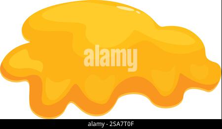 Yellow honey puddle dripping down, isolated on white background Stock ...
