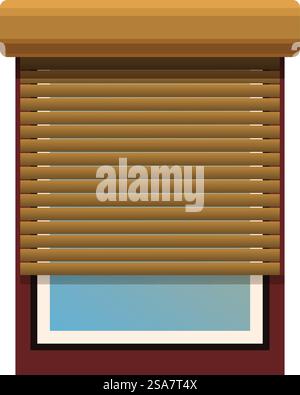 Modern window is being covered by a wooden shutter. Modern window being covered by a wooden shutter Stock Vector