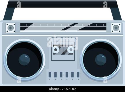 Classic boombox with a cassette tape playing music, bringing back ...