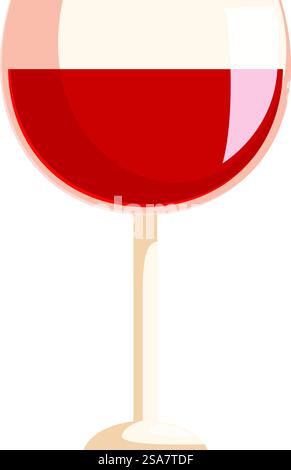 Glass of red wine being poured with splash on white background. Glass of red wine, with a splash of wine in the glass Stock Vector