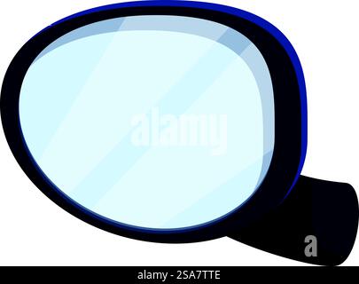 Side rearview car mirror ensuring safety for the driver and reflecting surroundings. Side rearview car mirror allowing safe driving on the road Stock Vector