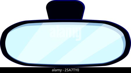 Clean car rear view mirror is reflecting nothing, symbolizing a clear view and safe driving conditions. Car rear view mirror reflecting nothing showing road safety Stock Vector