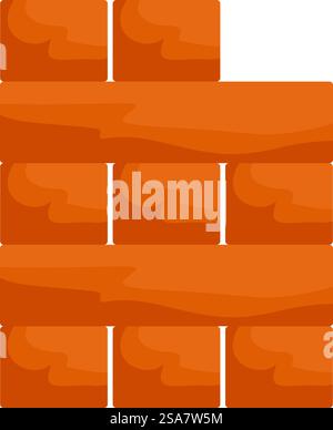 Partially built brick wall, representing construction, barriers, or progress. Brick wall being built with some missing bricks Stock Vector