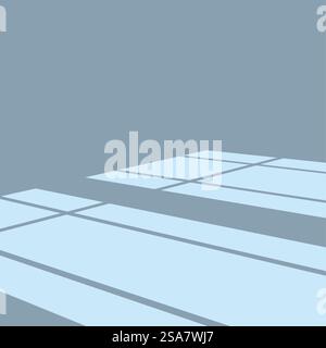 Light coming through window is creating geometric shapes on a wall. Minimalist image of shadows creating geometric shapes on a wall Stock Vector