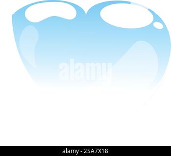 Blue heart shape reflecting light on a white background. Blue heart shape reflecting light on white background Stock Vector