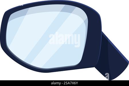 Sleek and modern side rear view mirror reflecting the importance of road safety. Side rear view mirror reflecting road safety awareness Stock Vector