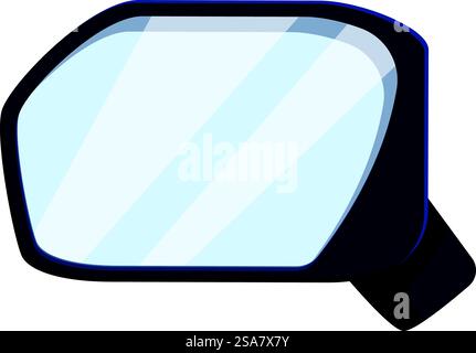 Side rearview mirror reflecting empty road on white background. Clean side rearview mirror reflecting an empty road Stock Vector