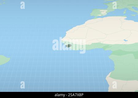 Sierra Leone highlighted on a detailed map, geographic location of Sierra Leone. Vector Map. Stock Vector
