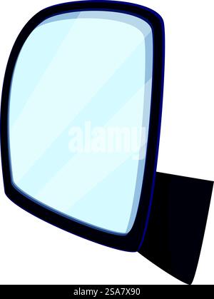 Side rearview mirror reflecting clear sky on white background. Side rearview mirror is reflecting the clear sky Stock Vector