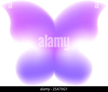 Blurred butterfly with purple and pink gradient wings is showing its beauty. Purple and pink butterfly spreading its gradient wings Stock Vector