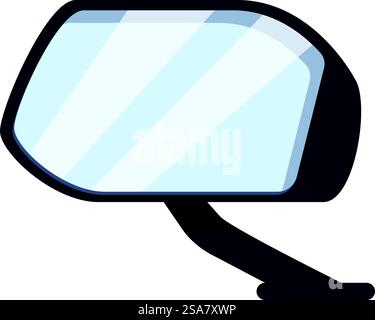 Rearview mirror is reflecting nothing, emphasizing the importance of clear visibility for safe driving. Rearview mirror reflecting nothing showing safety awareness on the road Stock Vector