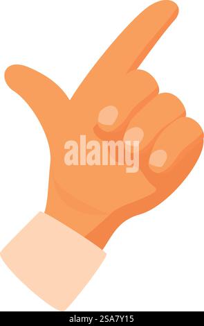 Cartoon hand gesture indicating direction with the index finger extended. Human hand pointing with index finger gesture Stock Vector