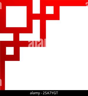 Red geometric shape forming an abstract right corner element. Red geometric shape forming abstract right corner element Stock Vector