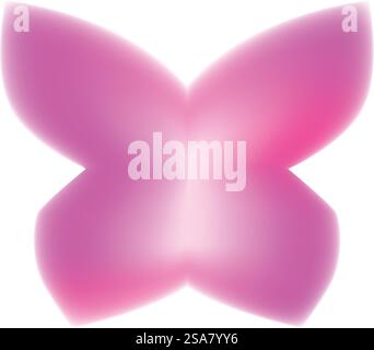 Pink butterfly with spread wings is depicted in a minimalist design. Pink butterfly spreading its wings on white background Stock Vector