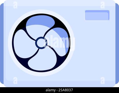 Wall mounted air conditioner is blowing cool air, providing relief from the heat. Wall mounted air conditioner cooling a room Stock Vector