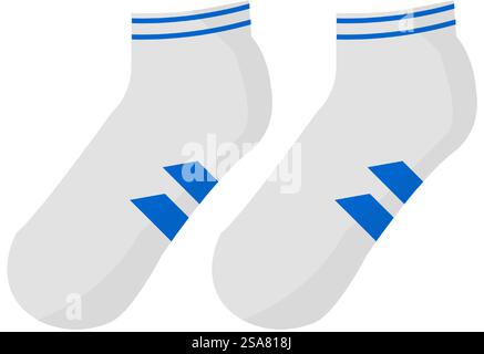 Socks for men and women, isolated sports fashion and stylish apparel accessories. Isolated clothing elements and garment for sportive people, clothes and part of outfit. Vector in flat style. Sports socks fashion and clothes for men and women Stock Vector