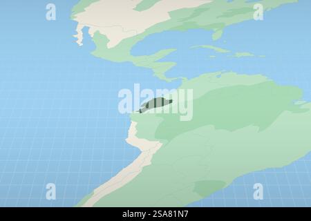 Ecuador highlighted on a detailed map, geographic location of Ecuador. Vector Map. Stock Vector