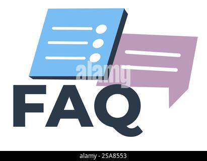 Frequently asked questions, isolated icon with chatboxes. FAQ with issues and problems of users and guests of website, service care and dealing with solving. Vector in flat style illustration. FAQ frequently asked questions icon for website Stock Vector