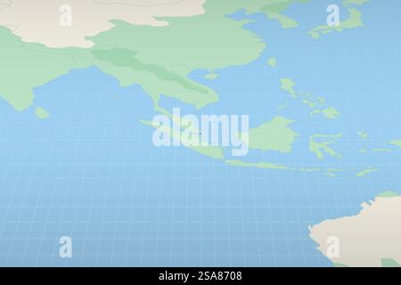 Singapore highlighted on a detailed map, geographic location of Singapore. Vector Map. Stock Vector
