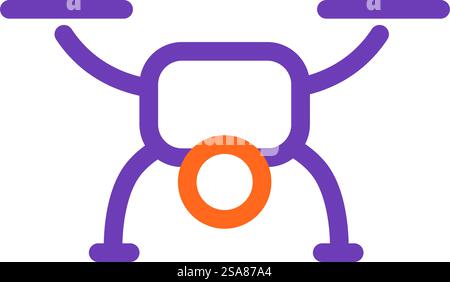 Modern vector illustration showcasing a drone with extended arms, in a flat design style, suitable for technology, surveillance, or hobby-related themes.. Contemporary Drone Technology Vector Art Stock Vector