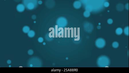 Image of glowing light spots moving over blue background Stock Photo