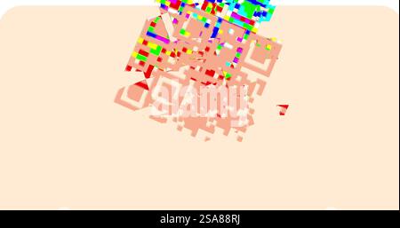 Image of qr code and data processing on yellow background Stock Photo