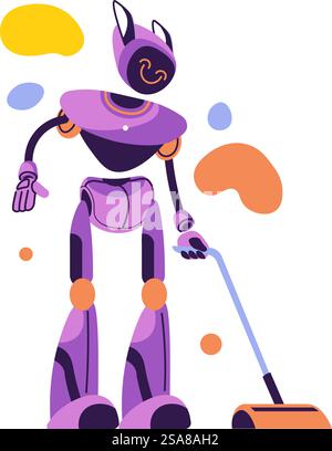 Robot Vacuuming with Smiley Face Stock Vector Image & Art - Alamy
