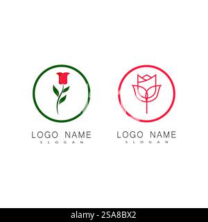 Rose flower Logo ilustration vector Stock Vector