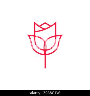 Rose flower Logo ilustration vector Stock Vector