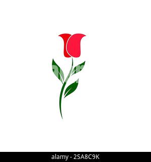Rose flower Logo ilustration vector Stock Vector