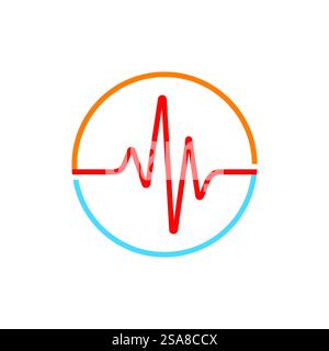 Pulse line ilustration logo vector template Stock Vector