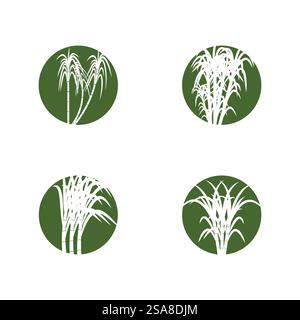 Sugarcane logo vector template symbol design Stock Vector