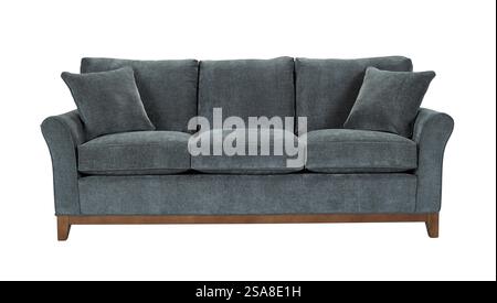 Contemporary leather armchair sofa isolated on white background + clipping path.  Furniture, interior object. Stock Photo