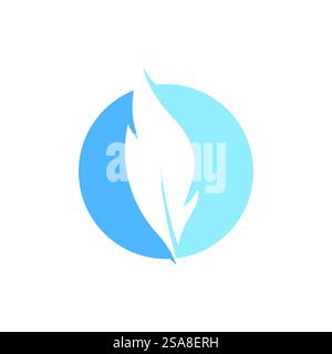Feather ilustration logo vector template Stock Vector