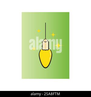 Hanging ornaments bulb template symbol design Stock Vector