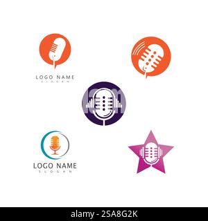 podcast logo vector symbol Stock Vector