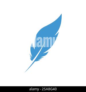 Feather ilustration logo vector template Stock Vector