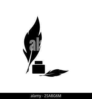 Feather ilustration logo vector template Stock Vector