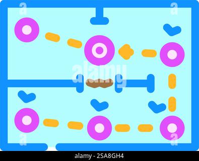 route optimization autonomous delivery color icon vector illustration ...