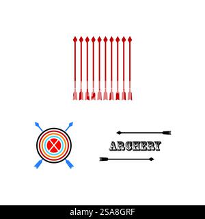 Archery logo vector ilustration flat design Stock Vector