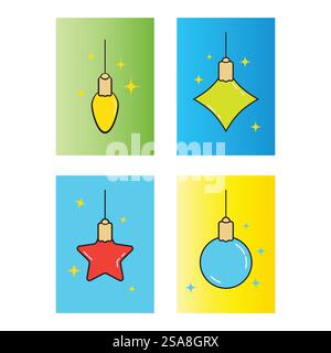 Hanging ornaments bulb template symbol design Stock Vector