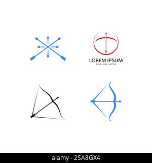 Archery logo vector ilustration flat design Stock Vector