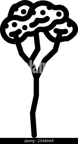 rubber tree jungle amazon line icon vector illustration Stock Vector ...