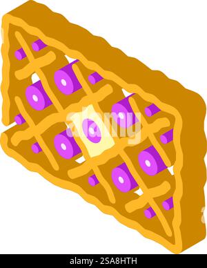 pissaladier french cuisine isometric icon vector. pissaladier french cuisine sign. isolated symbol illustration. pissaladier french cuisine isometric icon vector illustration Stock Vector