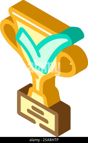 trophy check mark color icon vector. trophy check mark sign. isolated ...