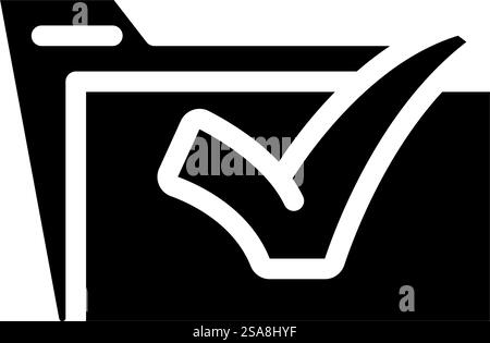 folder green check mark glyph icon vector illustration Stock Vector ...