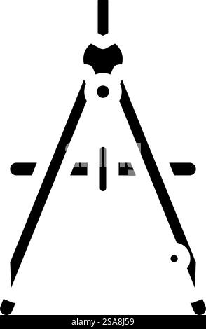 drafting compass architectural drafter glyph icon vector illustration ...
