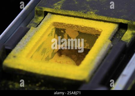 yellow laser powder as nice technology background Stock Photo - Alamy