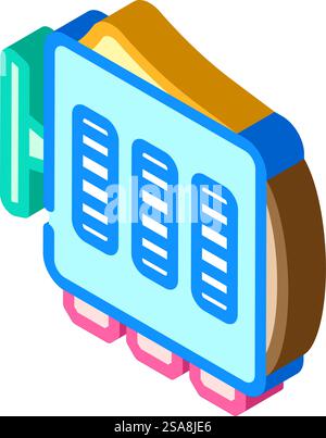fidget cube toy isometric icon vector. fidget cube toy sign. isolated symbol illustration. fidget cube toy isometric icon vector illustration Stock Vector